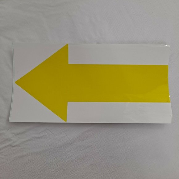 Yellow Direction Arrows Extra Large Decals Stickers Glossy 12 Inch 5 Pack - Picture 1 of 4